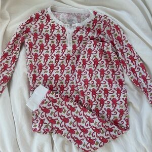 girls children’s monkey roller rabbit pjs pink